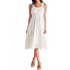 NEW STEVE MADDEN eyelet harmony midi dress in white